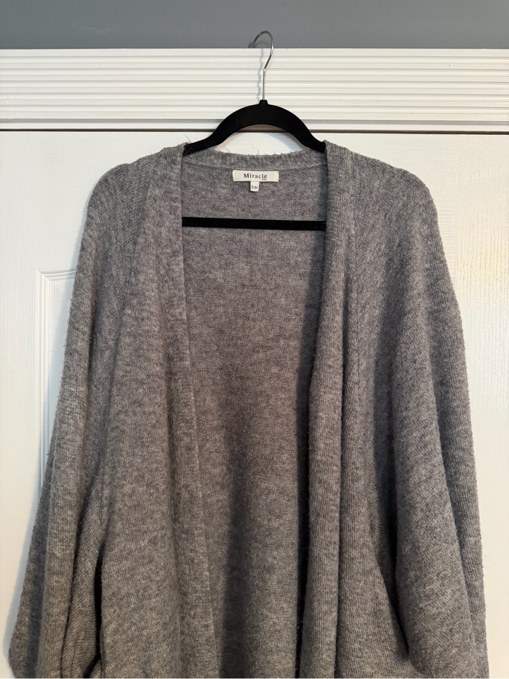 Miracle Soft Gray Open Cardigan Sweater